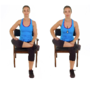 Seated piriformis stretch, a stretch that stops swelling pain from workouts